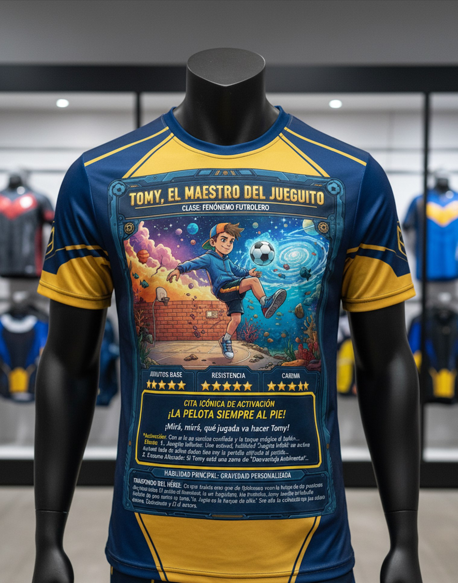 Remera estilo trading card